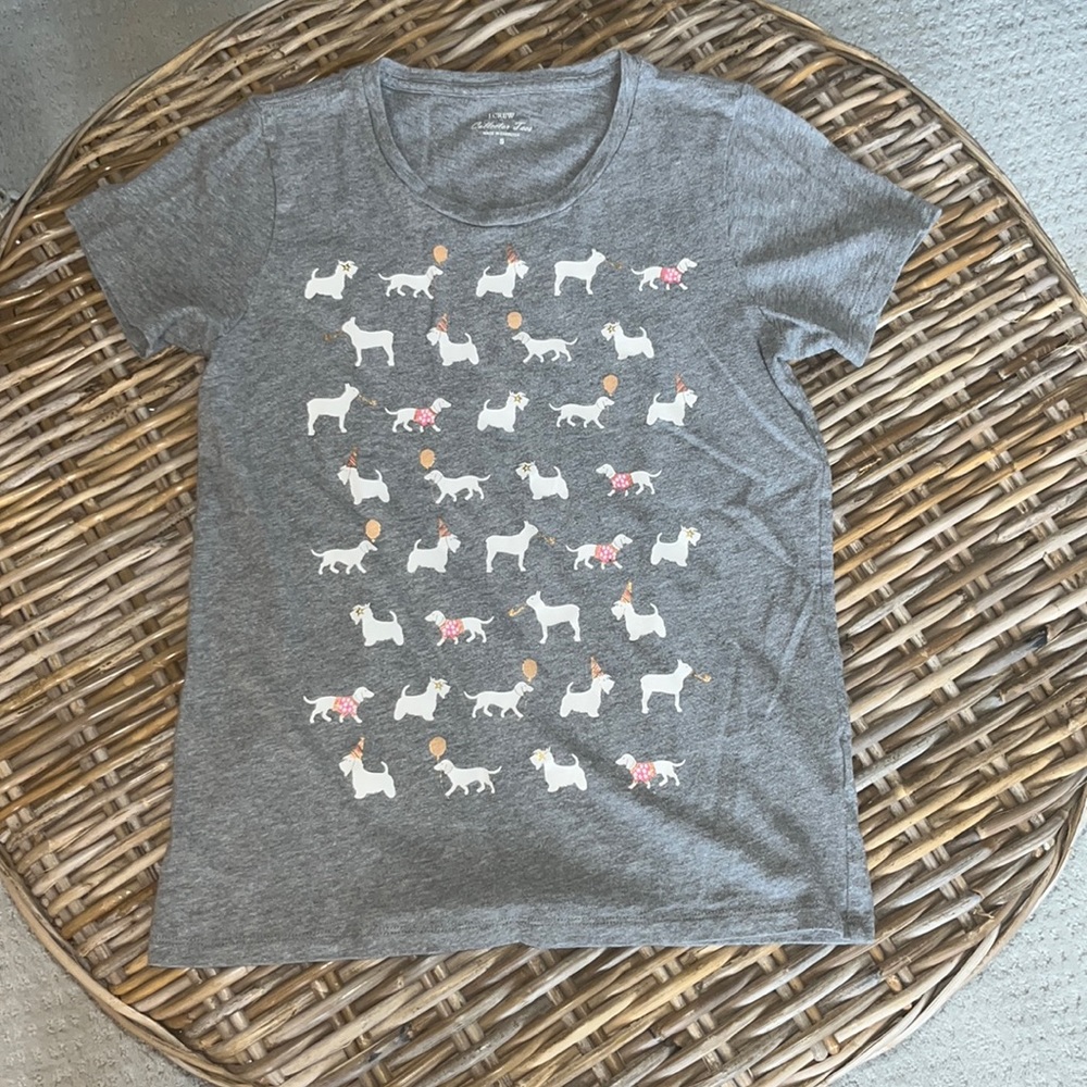 J.Crew dog themed T-shirt. Short sleeved